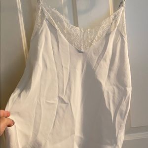 7fam white lace cami (runs big)